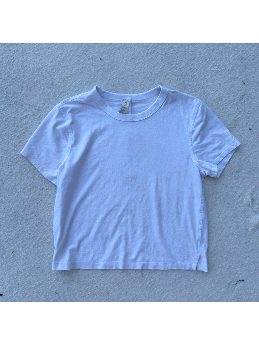 Lululemon Classic-Fit Cotton-Blend Tee Women's Size 2 White Short Sleeve T-Shirt